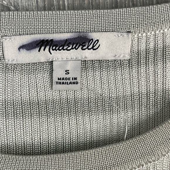 Madewell Micro-Rib Striped Sweater Tee in Monument Size S NWT - Picture 7 of 11